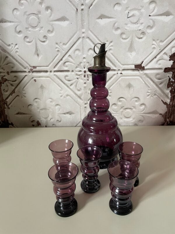 Karaff med 5 glas